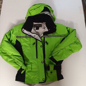 Obermeyer Neon Green and Black Snow Jacket